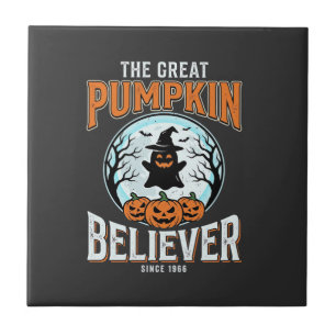 Carreau Graphisme Halloween Citrouille Croyante