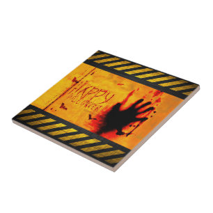 Carreau graphisme Happy Halloween grisonnant de SlipperyJo