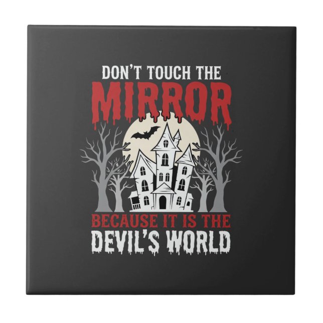 Carreau Graphisme Monde des Diables Miroir Hanté Halloween (Devant)