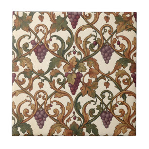 Carreau Grappe de raisin pourpre Botanique vintage 