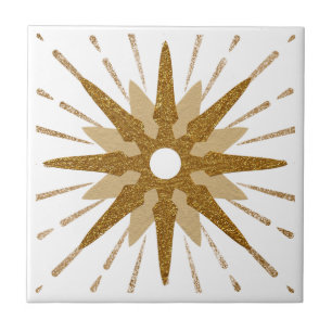 Carreau Gras Gold & White Starburst