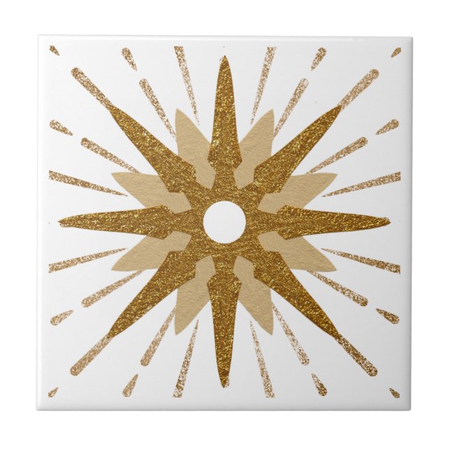 Carreau Gras Gold & White Starburst (Devant)
