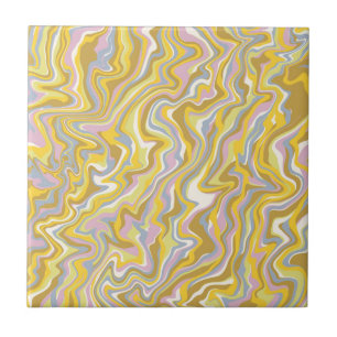 Carreau Gras moderne Abstrait marbre vert Wavy Stripe
