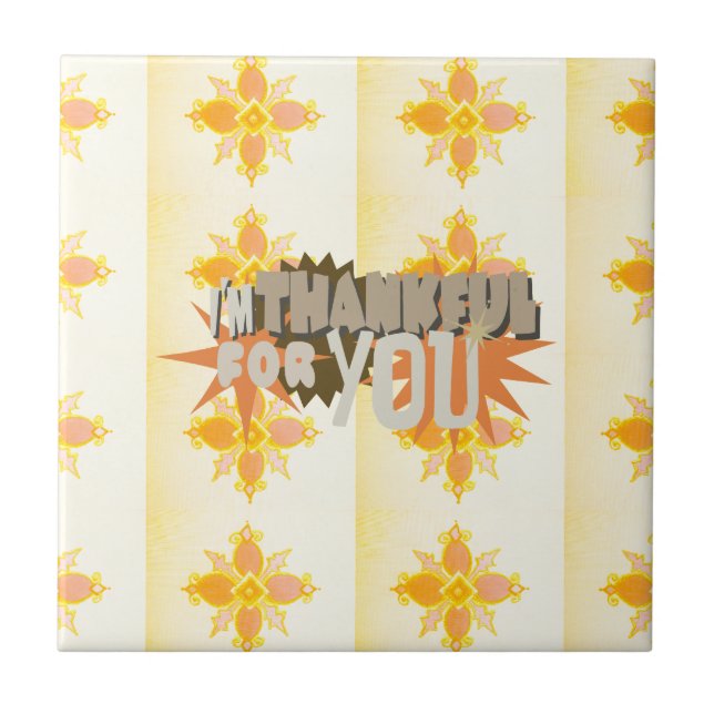 Carreau Gratitude profonde : "Merci pour vous" avec amour, (Devant)
