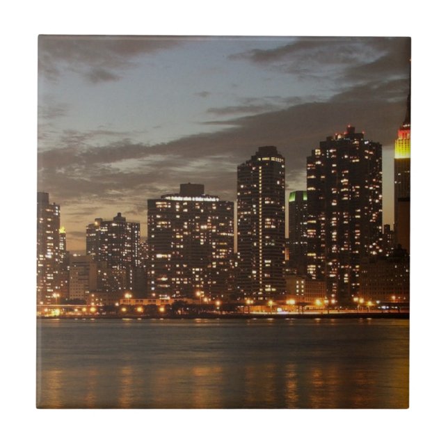 Carreau Gratte-ciel de Manhattan la nuit (Devant)