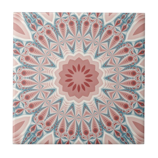 Carreau Grattez moderne Kaleidoscope Mandala art fractal (Devant)