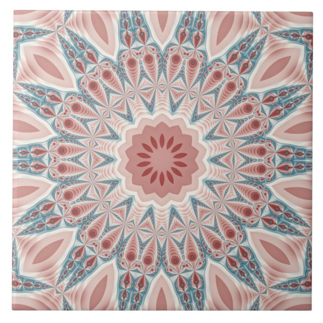 Carreau Grattez moderne Kaleidoscope Mandala art fractal (Devant)