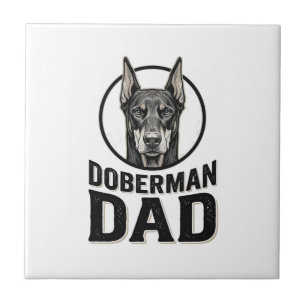 Carreau Gravure Papa Doberman Vintage Design pour amateur 