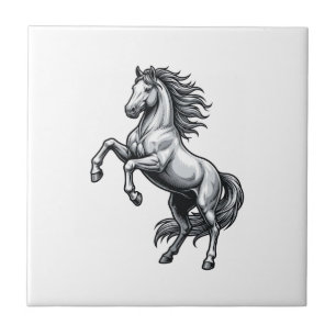 Carreau Gravure Vintage Cheval Cabré Vector Design_1