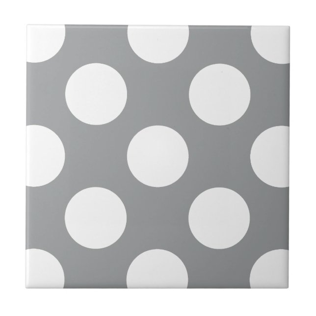 Carreau Gray Polka Dots, Polka Dot Pattern, Dots (Devant)