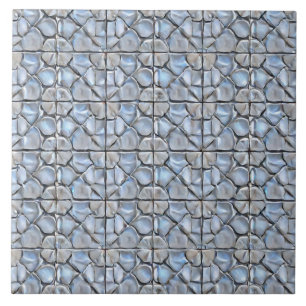 Carreau Grayish blue clay floral pattern inspired