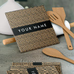 Carreau Grec Meander Key Brown, Votre Nom, Personnaliser<br><div class="desc">Elégante,  élégante et raffinée,  motif grecque dans les tons marron et noir. Un cadeau moderne et tendance,  parfait pour les amoureux de la Méditerranée dans votre vie. Personnalisez en ajoutant votre nom,  votre pseudonyme,  votre monogramme ou vos initiales.</div>