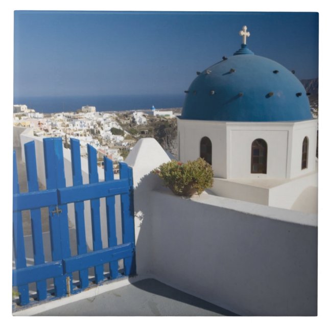 Carreau Grèce et île grecque de Santorin depuis le (Devant)