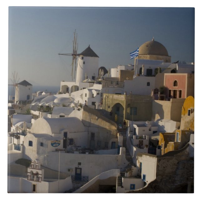 Carreau Grèce et île grecque de Santorini ville d'Oia (Devant)