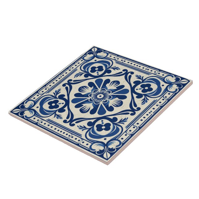 Carreau Grèce traditionnelle Art Bleu traditionnel 3 (Côté)