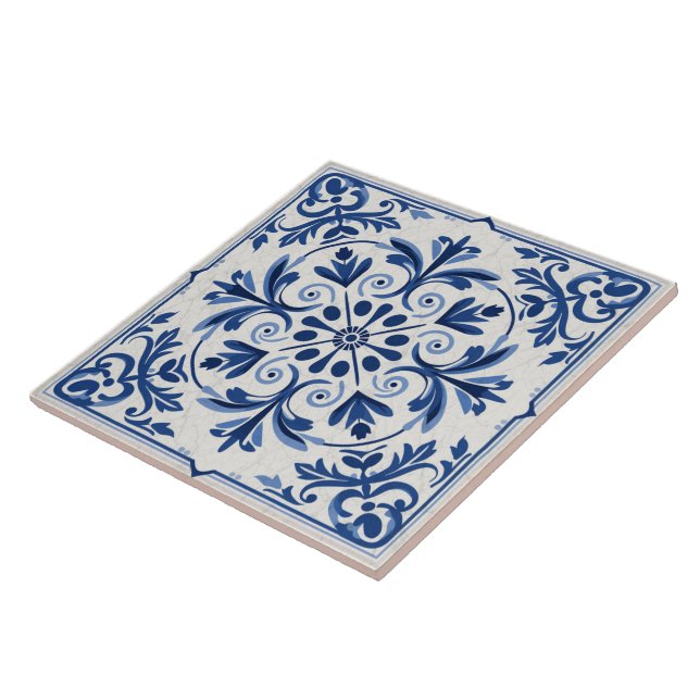 Carreau Grèce traditionnelle Bleu traditionnel Art 6 (Côté)