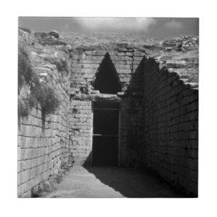 Carreau Grèce vintage Athènes Mycènes tombeau d'Agamemnon