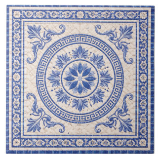 Carreau Greek Floral Medallion – Decorative Ceramic Tile