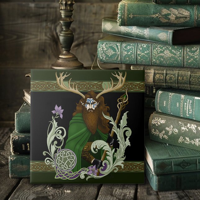 Carreau Green Celtic Antlers Man  (Créateur téléchargé)