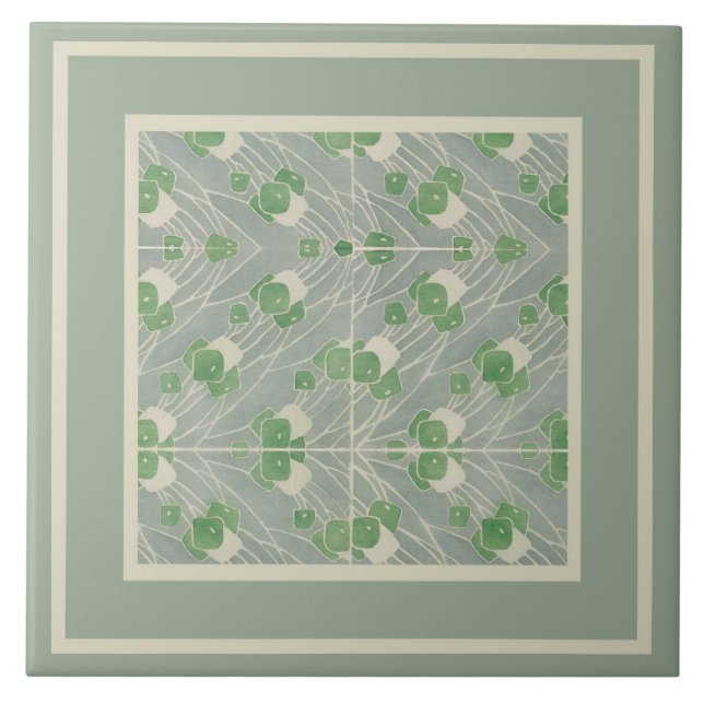 Carreau Green Geometry 1915 Hannah Borger Overbeck (Devant)