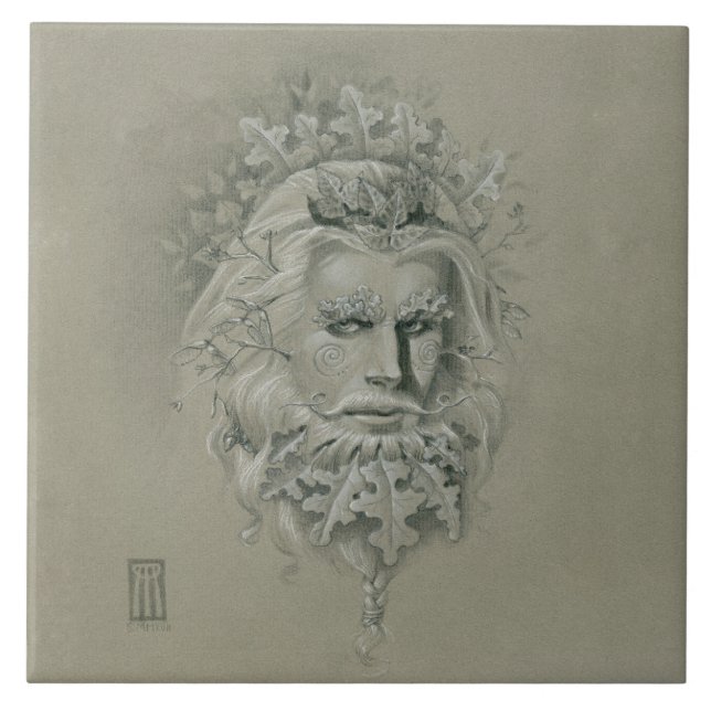 Carreau Green Man 2.0 with Oak Leaf Beard  (Devant)