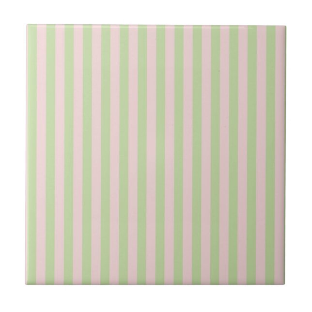 Carreau Green Pink Stripes Pattern Minimal Modern Spring (Devant)