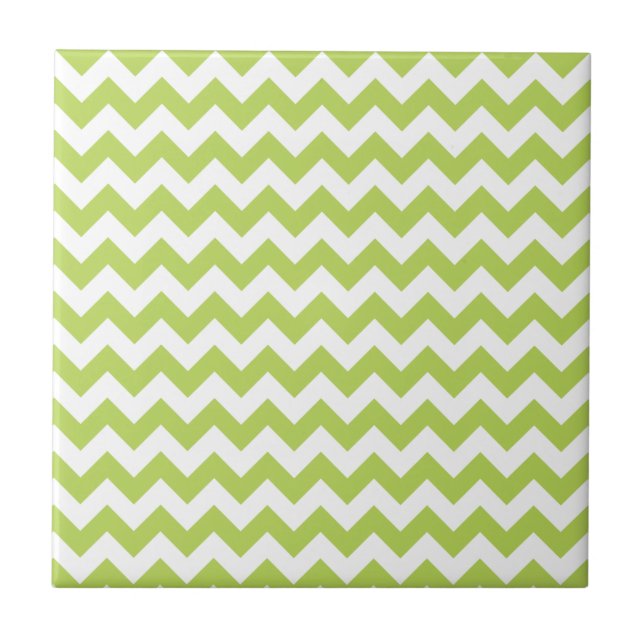 Carreau Green Zigzag, Green Chevron, Motif géométrique (Devant)
