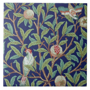 Carreau Grenade et petit oiseau, William Morris