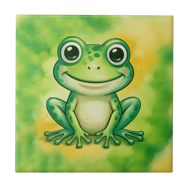 Carreau Grenouille mignonne verte (Devant)
