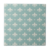 Grey Fleur De Lis motif sur arrière - plan turquoi