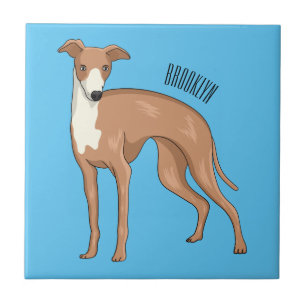 Carreau Greyhound dog cartoon illustration 