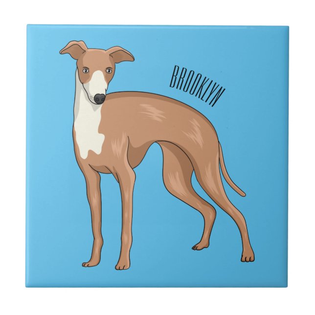 Carreau Greyhound dog cartoon illustration  (Devant)