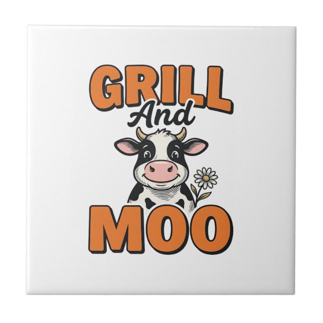 Carreau Grill à vache drôle et conception de T-Shirt vinta (Devant)