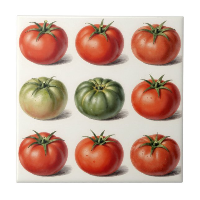 Carreau Grille botanique de variétés de tomates anciennes  (Devant)