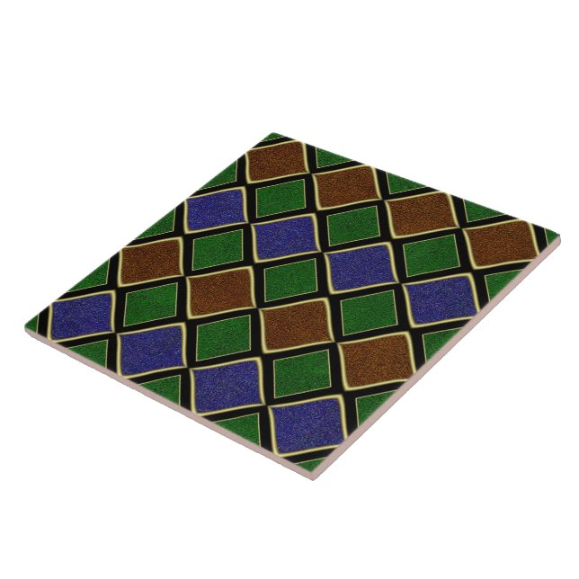 Carreau Grille Diamant Arlequin : Harmonie Texturée (Côté)