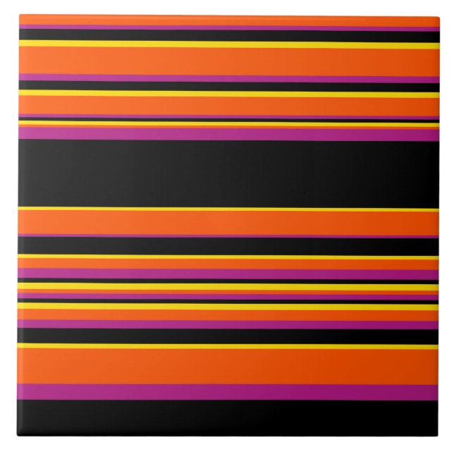 Carreau Grilles complexes - Noir, Rose, Orange et Jaune (Devant)