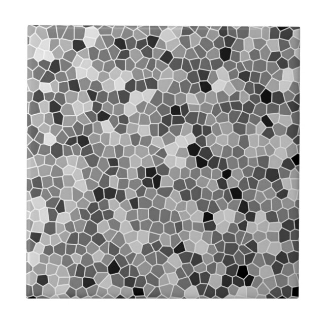 Carreau Gris, blanc et noir Honeycomb Motif Mosaic (Devant)