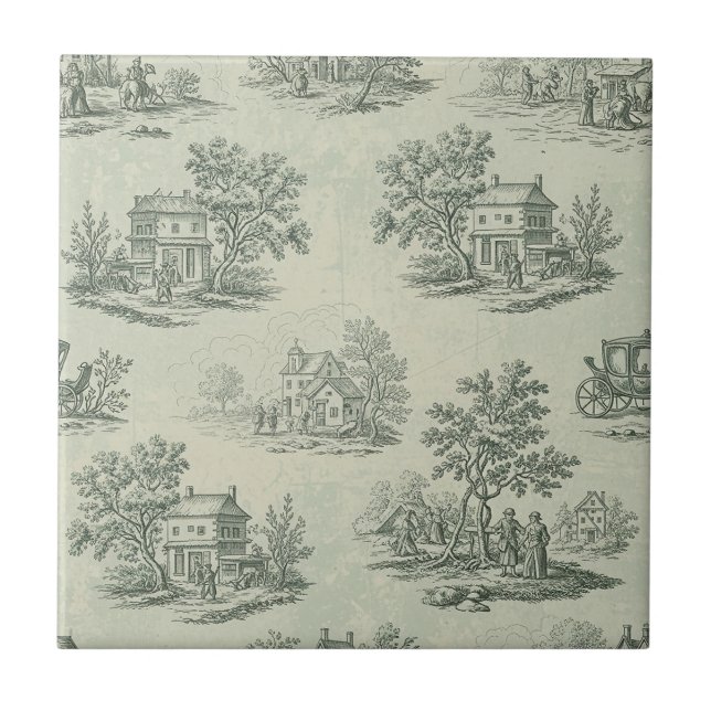 Carreau Gris doux Toile de ferme rustique Campagne (Devant)