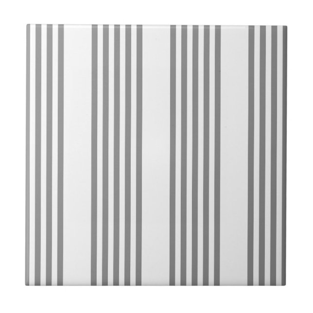 Carreau Gris et blanc cinq bandes motif (Devant)