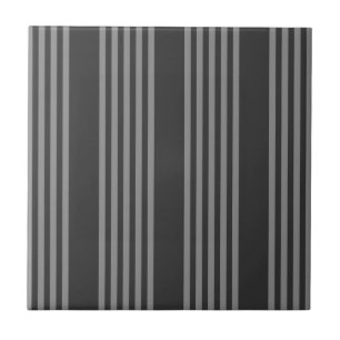 Carreau Gris et charbon de bois cinq bandes motif