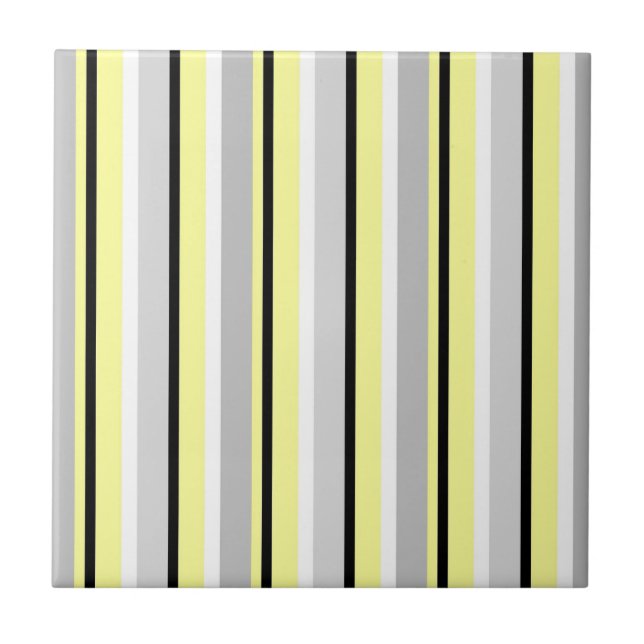 Carreau Gris et jaune rayé de style (Devant)