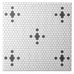 Carreau Gris étoile 4 pointes Faux Penny Tile Hexagon Tile
