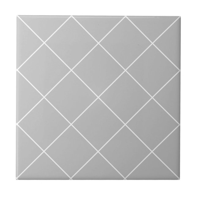 Carreau Gris géométrique simple moderne Gris mince Grille  (Devant)