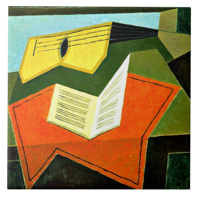 Carreau Gris - Guitare et papier de musique (Devant)