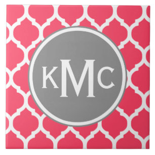 Carreau Gris Monogramme Purple Chevron