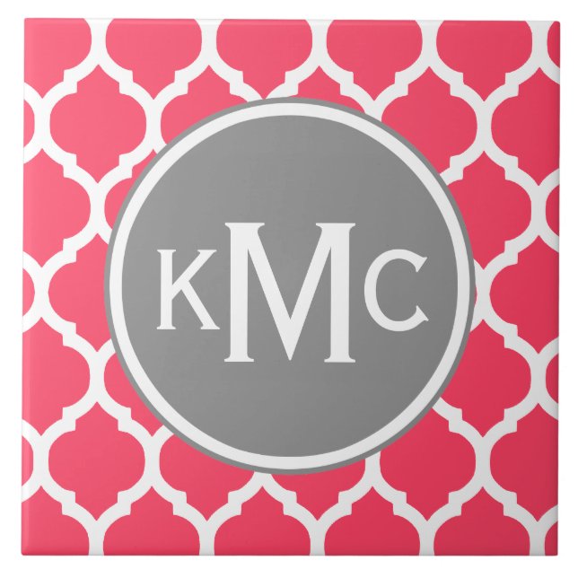 Carreau Gris Monogramme Purple Chevron (Devant)