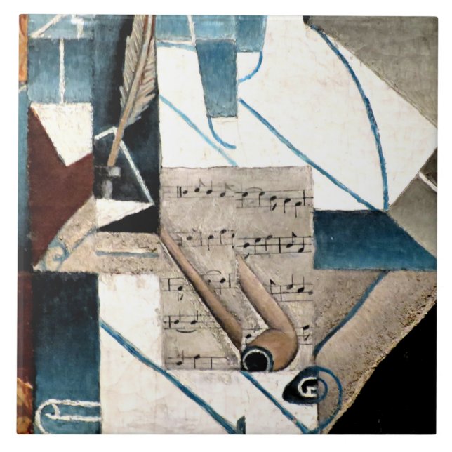 Carreau Gris - Plume et Tuyau (Devant)