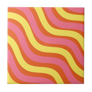 Carreau Groovy Orange Jaune Rose Rayure Ondulée Maison Mod