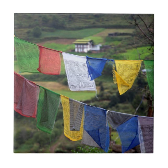 Carreau Gros plan de drapeaux de prière (Devant)