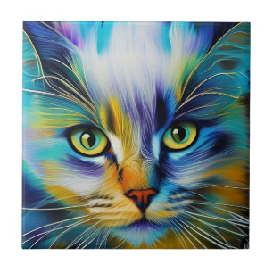 Carreau Gros plan d'un chaton siamois coloré